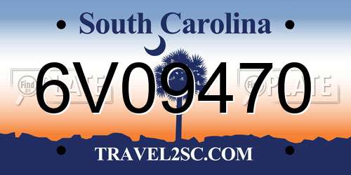 6V09470 South Carolina License Plate