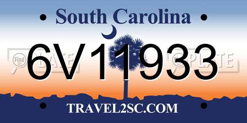 6V11933 South Carolina License Plate