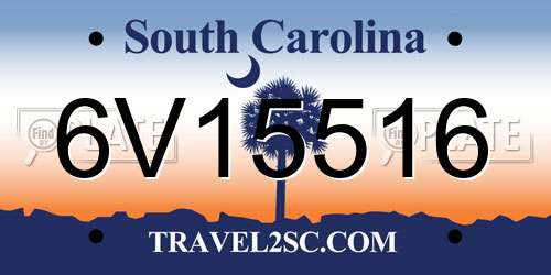 6V15516 South Carolina License Plate