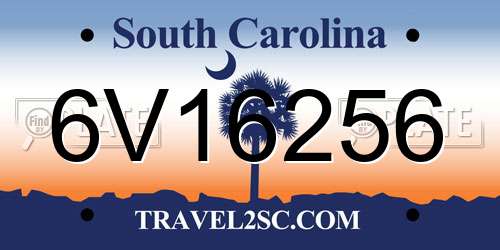 6V16256 South Carolina License Plate