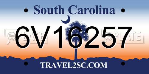 6V16257 South Carolina License Plate