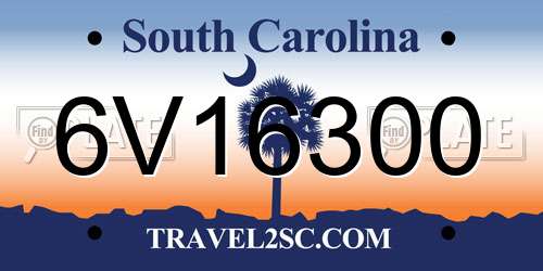 6V16300 South Carolina License Plate