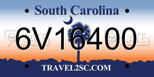 6V16400 South Carolina License Plate