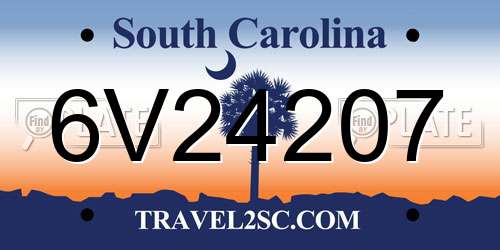 6V24207 South Carolina License Plate