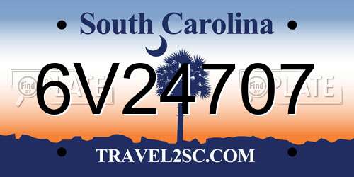 6V24707 South Carolina License Plate