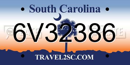 6V32386 South Carolina License Plate