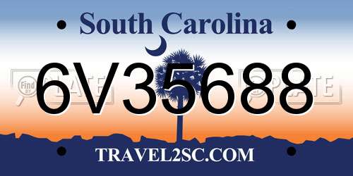 6V35688 South Carolina License Plate