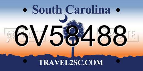 6V58488 South Carolina License Plate