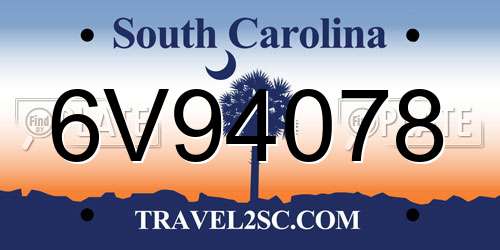 6V94078 South Carolina License Plate