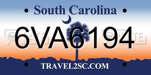 6VA6194 South Carolina License Plate
