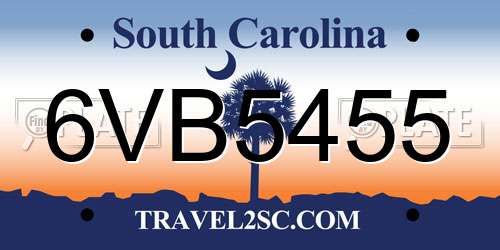 6VB5455 South Carolina License Plate