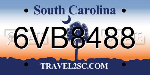 6VB8488 South Carolina License Plate