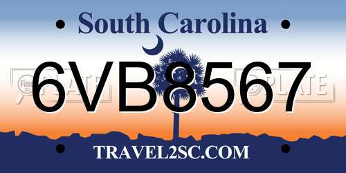 6VB8567 South Carolina License Plate