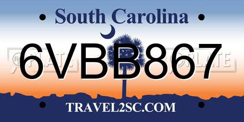 6VBB867 South Carolina License Plate