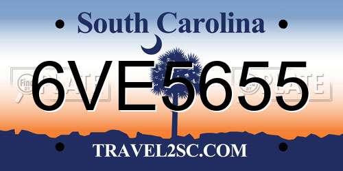 6VE5655 South Carolina License Plate