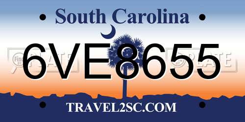 6VE8655 South Carolina License Plate