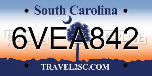 6VEA842 South Carolina License Plate