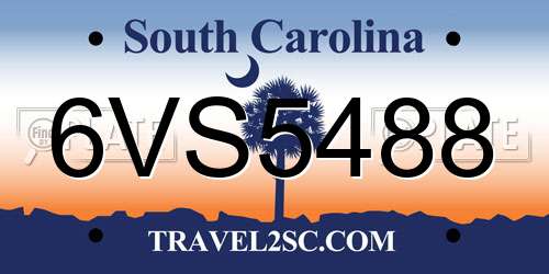 6VS5488 South Carolina License Plate