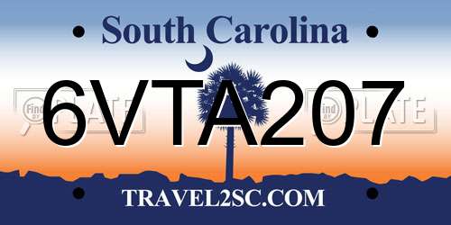 6VTA207 South Carolina License Plate