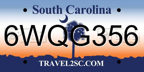 6WQG356 South Carolina License Plate