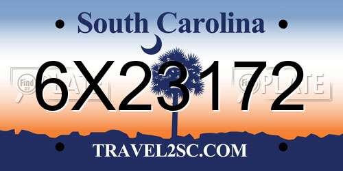 6X23172 South Carolina License Plate