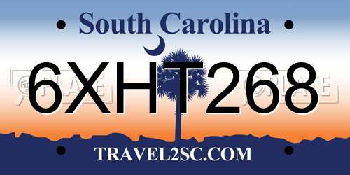 6XHT268 South Carolina License Plate