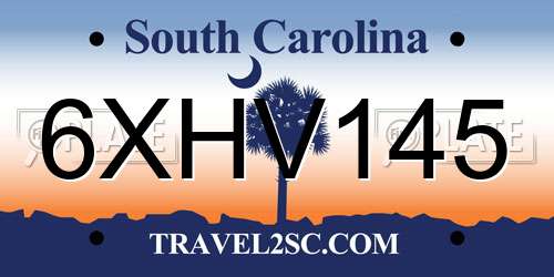6XHV145 South Carolina License Plate