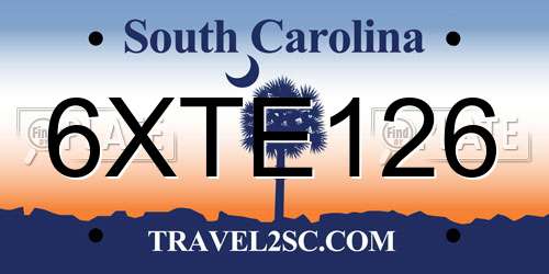 6XTE126 South Carolina License Plate