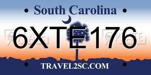 6XTE176 South Carolina License Plate