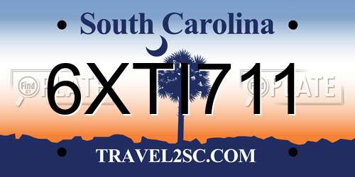 6XTI711 South Carolina License Plate