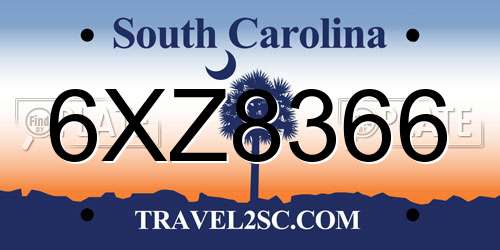 6XZ8366 South Carolina License Plate