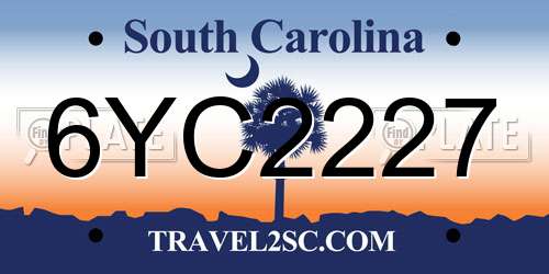 6YC2227 South Carolina License Plate