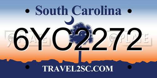 6YC2272 South Carolina License Plate