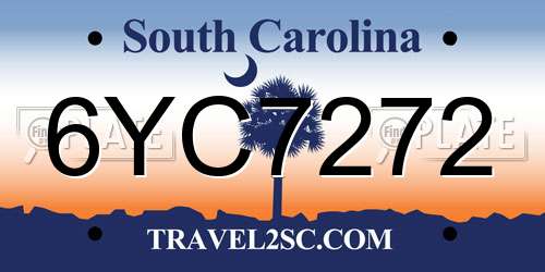 6YC7272 South Carolina License Plate