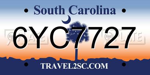 6YC7727 South Carolina License Plate