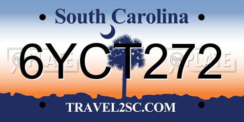 6YCT272 South Carolina License Plate