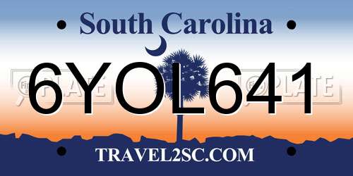 6YOL641 South Carolina License Plate