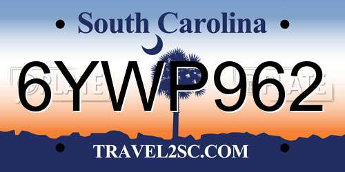 6YWP962 South Carolina License Plate