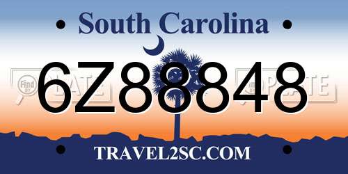 6Z88848 South Carolina License Plate