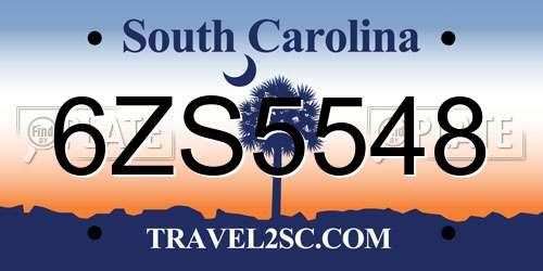 6ZS5548 South Carolina License Plate