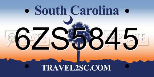 6ZS5845 South Carolina License Plate