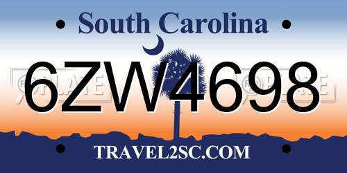6ZW4698 South Carolina License Plate
