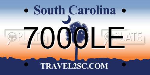 7000LE South Carolina License Plate