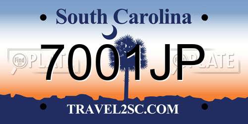 7001JP South Carolina License Plate