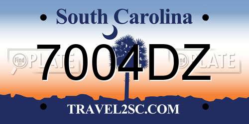 7004DZ South Carolina License Plate