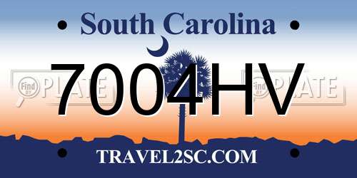 7004HV South Carolina License Plate