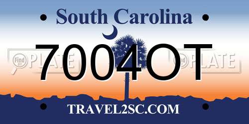 7004OT South Carolina License Plate