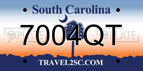 7004QT South Carolina License Plate