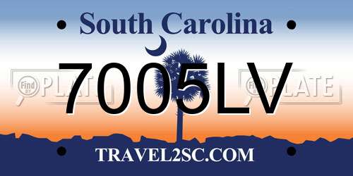 7005LV South Carolina License Plate