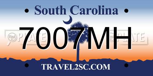 7007MH South Carolina License Plate